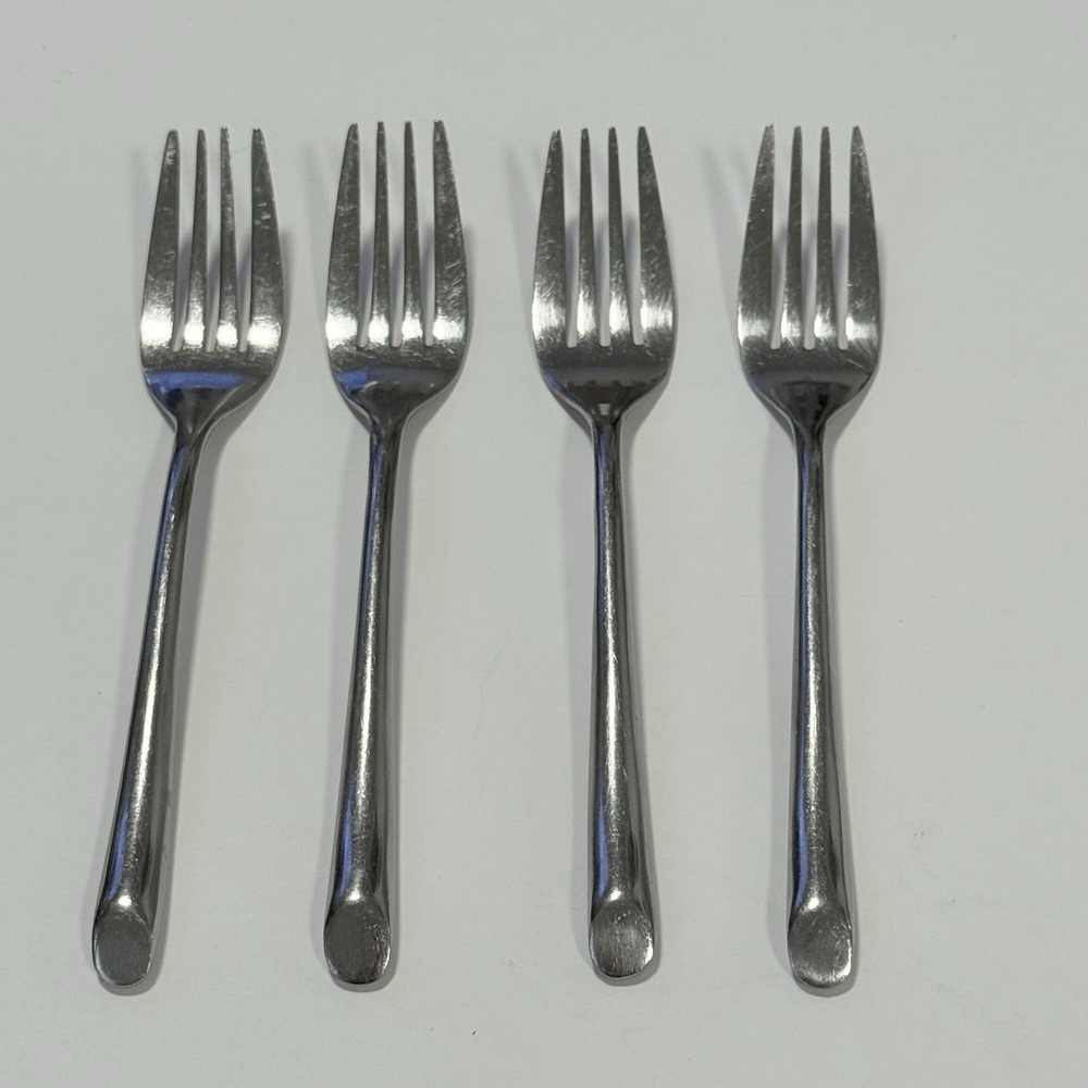 Towle Living WAVE Set Of 4 Salad Forks Stainless Steel 7 1/2"
